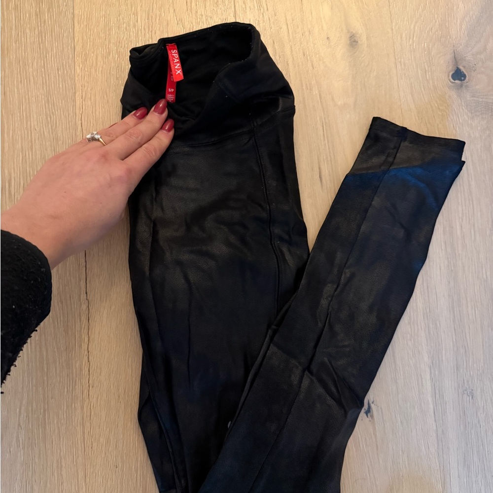 SPANX Faux Leather Leggings, Black | Small, Tall Inseam